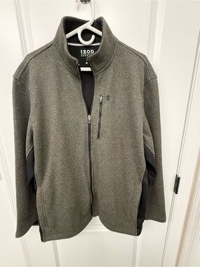 Izod Men's Gray Zip-Up Sweater Jacket size XL